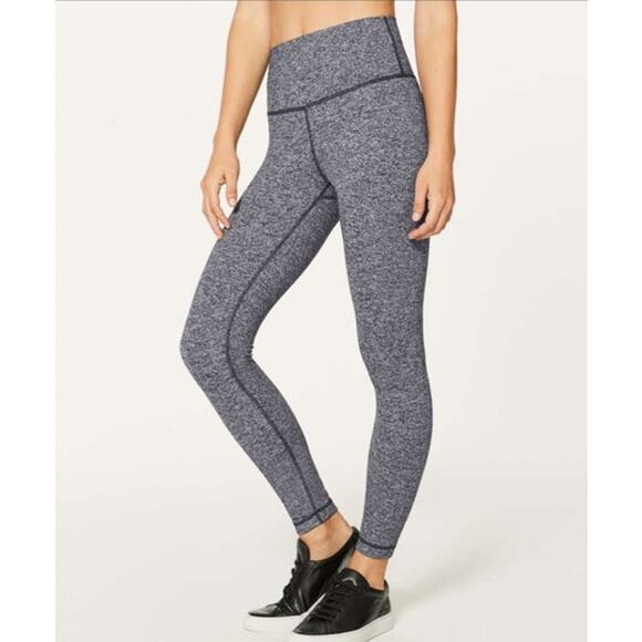 Lululemon Wunder Under Hi Rise 7/8 Tight 25” Luon Heathered Black W5AOUS Size 2 - Picture 5 of 8